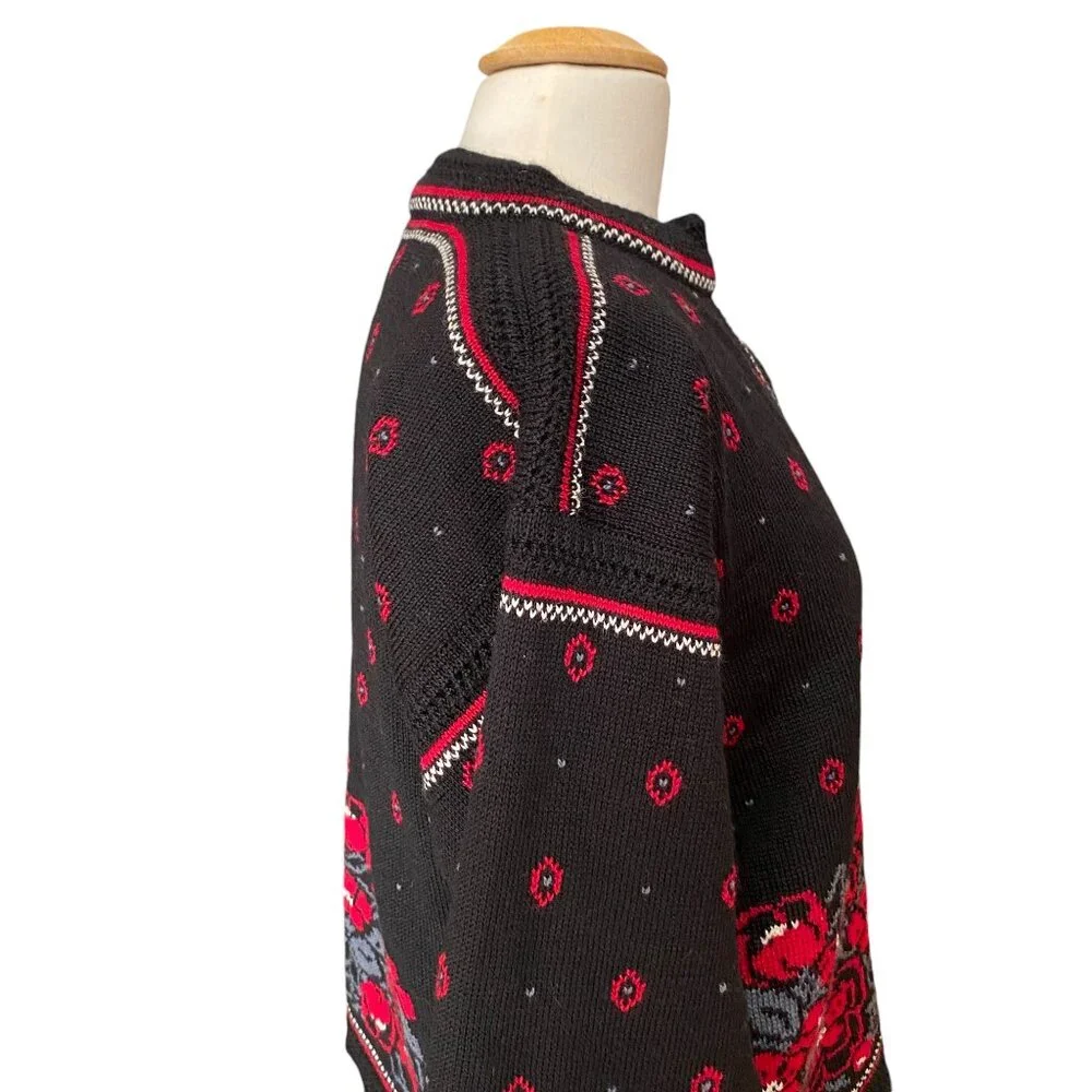 Dale of Norway Casual Collection 100% Pure Wool Cardigan Floral Cottagecore-M_11